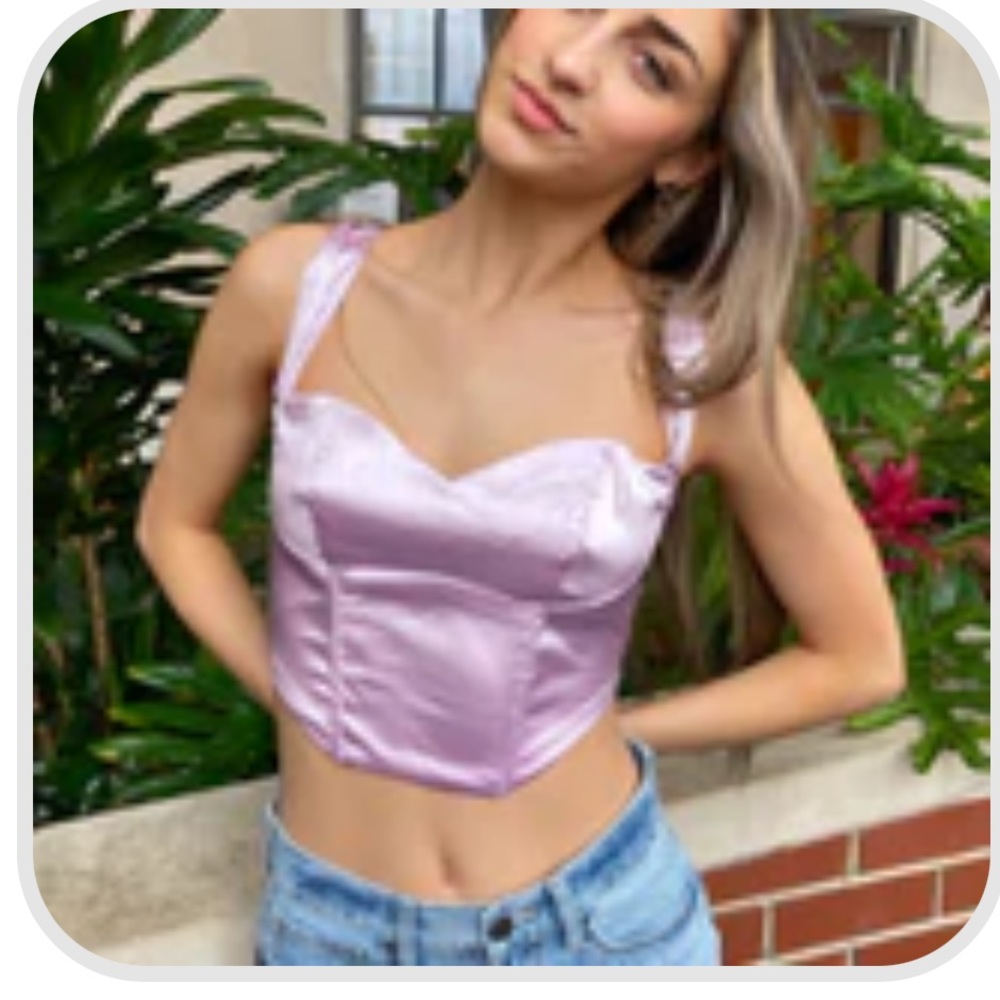 satin bustier crop